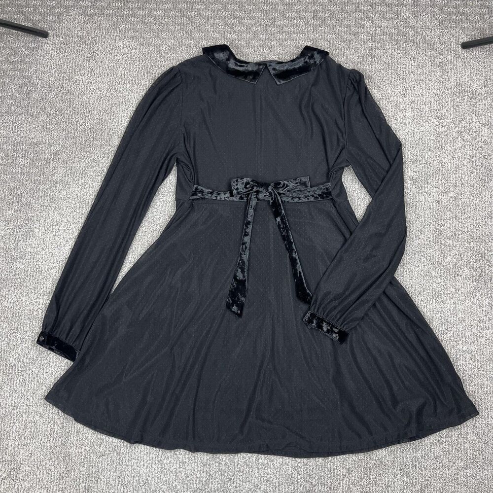 Jawbreaker Dress Womens XXL Black Collared Witchy Gothic Wednesday Addams - Picture 2 of 7